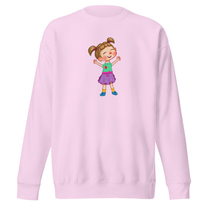 Ela Character Unisex Premium Crewneck Sweatshirt, Roots & Talks - Lavender