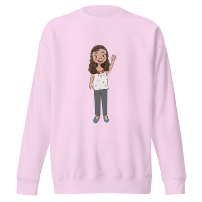 Defne Character Unisex Premium Crewneck Sweatshirt, Roots & Talks - Lavender
