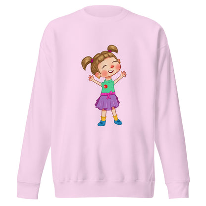 Ela Character Unisex Premium Crewneck Sweatshirt, Roots & Talks - Lavender