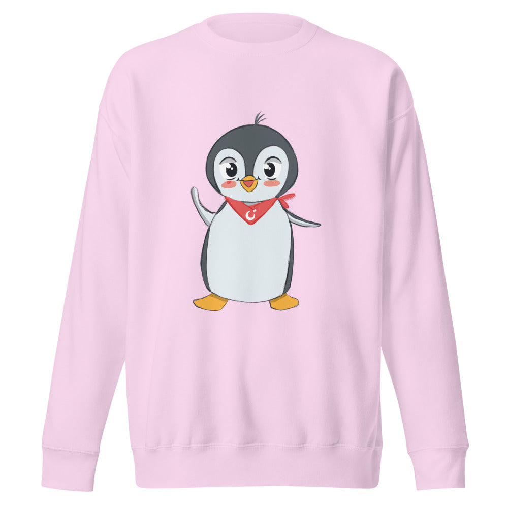 Pingucan Penguin Unisex Premium Crewneck Sweatshirt, Roots & Talks - Lavender