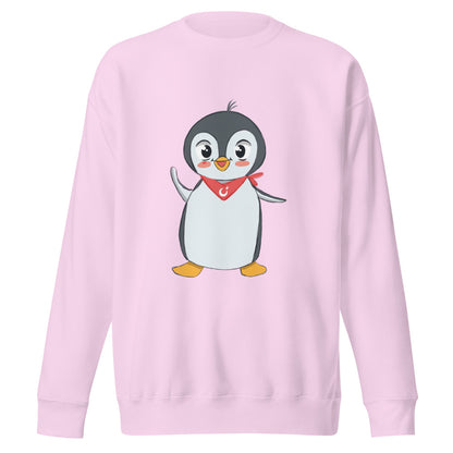 Pingucan Penguin Unisex Premium Crewneck Sweatshirt, Roots & Talks - Lavender