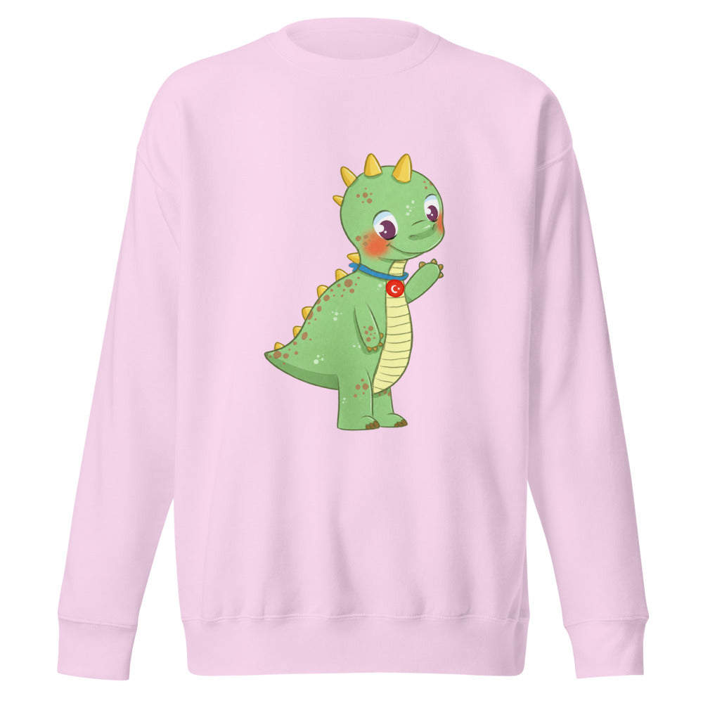 Dino Dinosaur Unisex Premium Crewneck Sweatshirt, Roots & Talks - Lavender