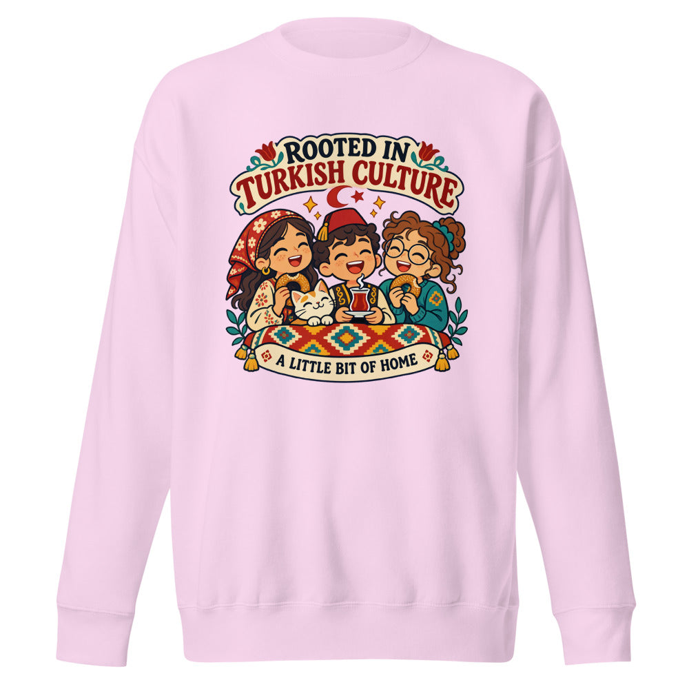 Rooted in Turkish Culture Unisex Premium Crewneck Sweatshirt, Roots & Talks - Lavender