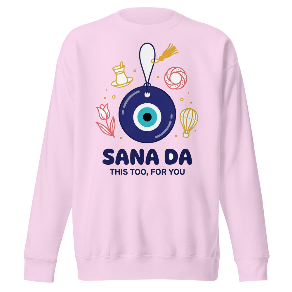 Sana Da Unisex Premium Crewneck Sweatshirt, Roots & Talks - Lavender