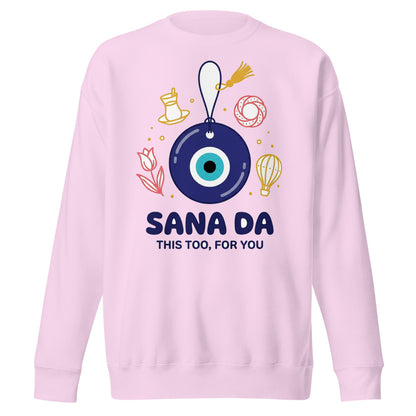 Sana Da Unisex Premium Crewneck Sweatshirt, Roots & Talks - Lavender