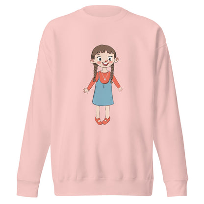 Eylül Character Unisex Premium Crewneck Sweatshirt, Roots & Talks - Light Pink