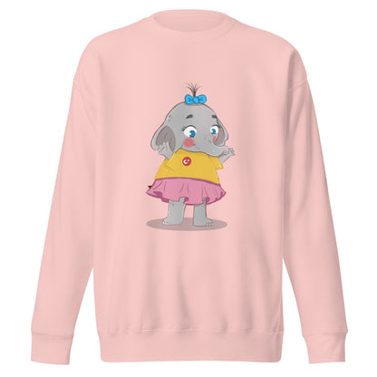 Filiz Elephant Unisex Premium Crewneck Sweatshirt, Roots & Talks - Light Pink
