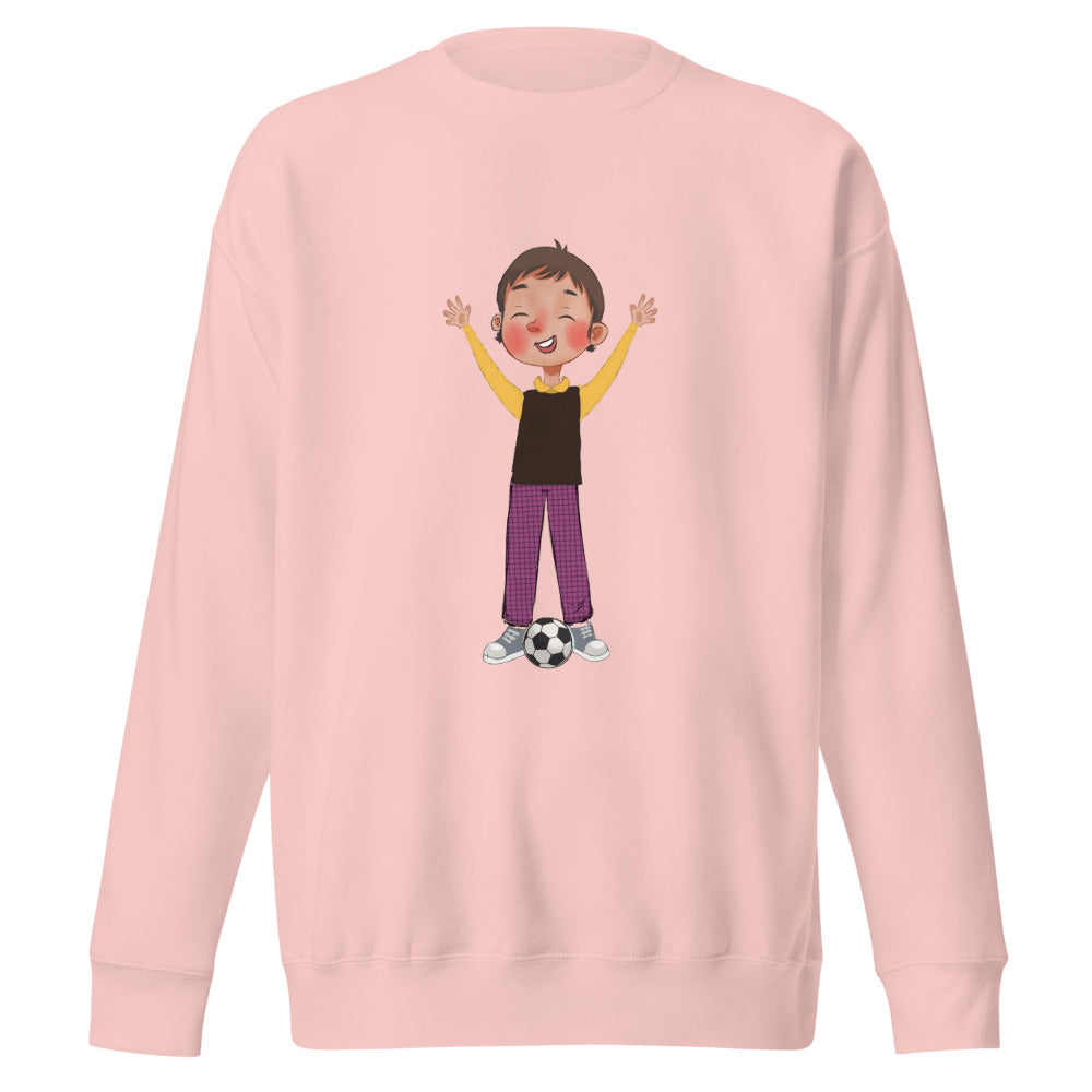 Gazi Character Unisex Premium Crewneck Sweatshirt, Roots & Talks - Light Pink