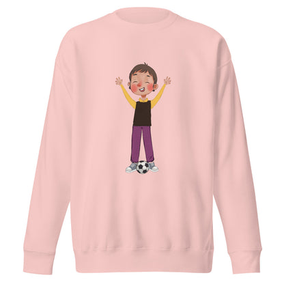Gazi Character Unisex Premium Crewneck Sweatshirt, Roots & Talks - Light Pink