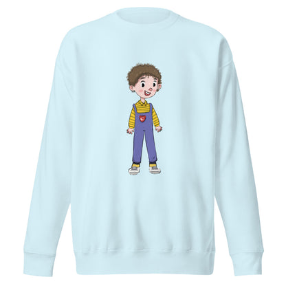 Ahmet Character Unisex Premium Crewneck Sweatshirt, Roots & Talks - Sky Blue