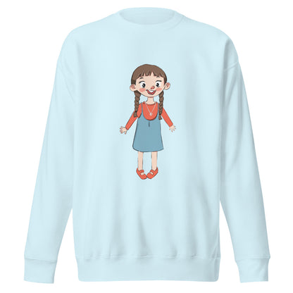 Eylül Character Unisex Premium Crewneck Sweatshirt, Roots & Talks - Sky Blue