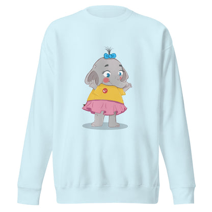 Filiz Elephant Unisex Premium Crewneck Sweatshirt, Roots & Talks - Sky Blue