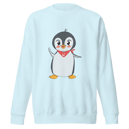 Pingucan Penguin Unisex Premium Crewneck Sweatshirt, Roots & Talks - Sky Blue