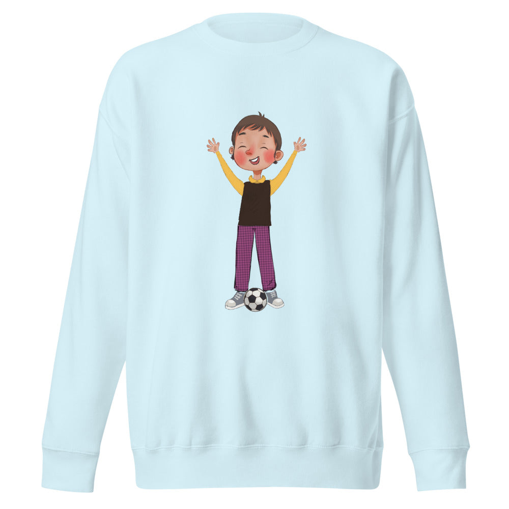 Gazi Character Unisex Premium Crewneck Sweatshirt, Roots & Talks - Sky Blue
