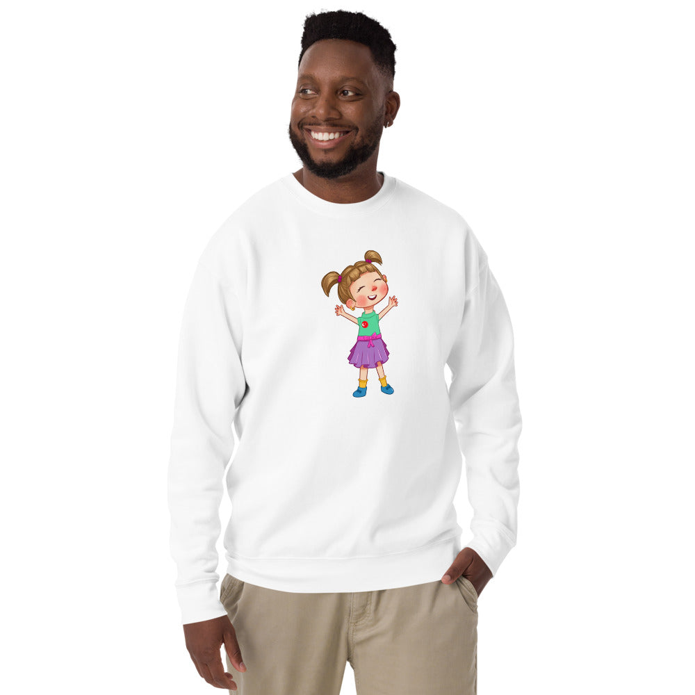 Ela Character Unisex Premium Crewneck Sweatshirt, Roots & Talks - lifestyle photo 3