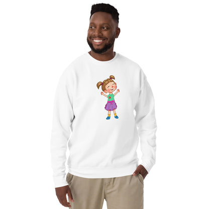 Ela Character Unisex Premium Crewneck Sweatshirt, Roots & Talks - lifestyle photo 3
