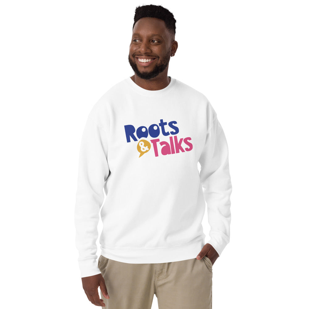 Roots & Talks Logo Unisex Premium Crewneck Sweatshirt - lifestyle photo 3