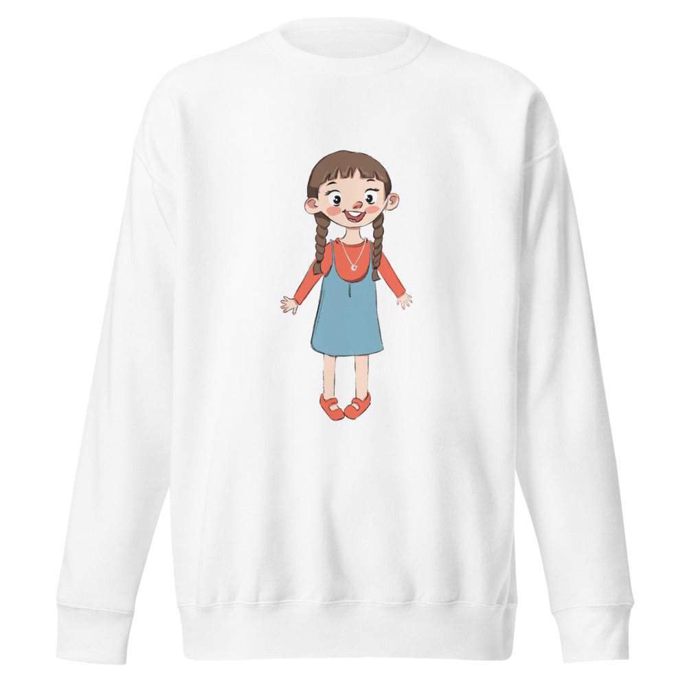 Eylül Character Unisex Premium Crewneck Sweatshirt, Roots & Talks - White