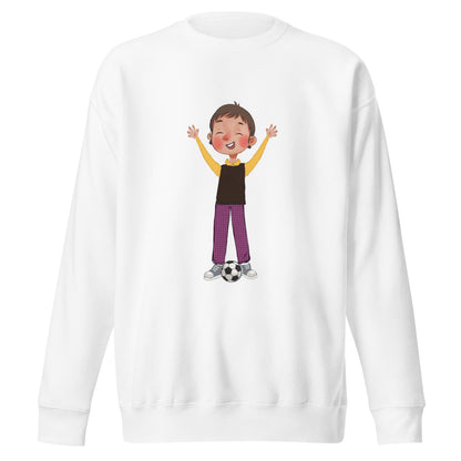 Gazi Character Unisex Premium Crewneck Sweatshirt, Roots & Talks - White