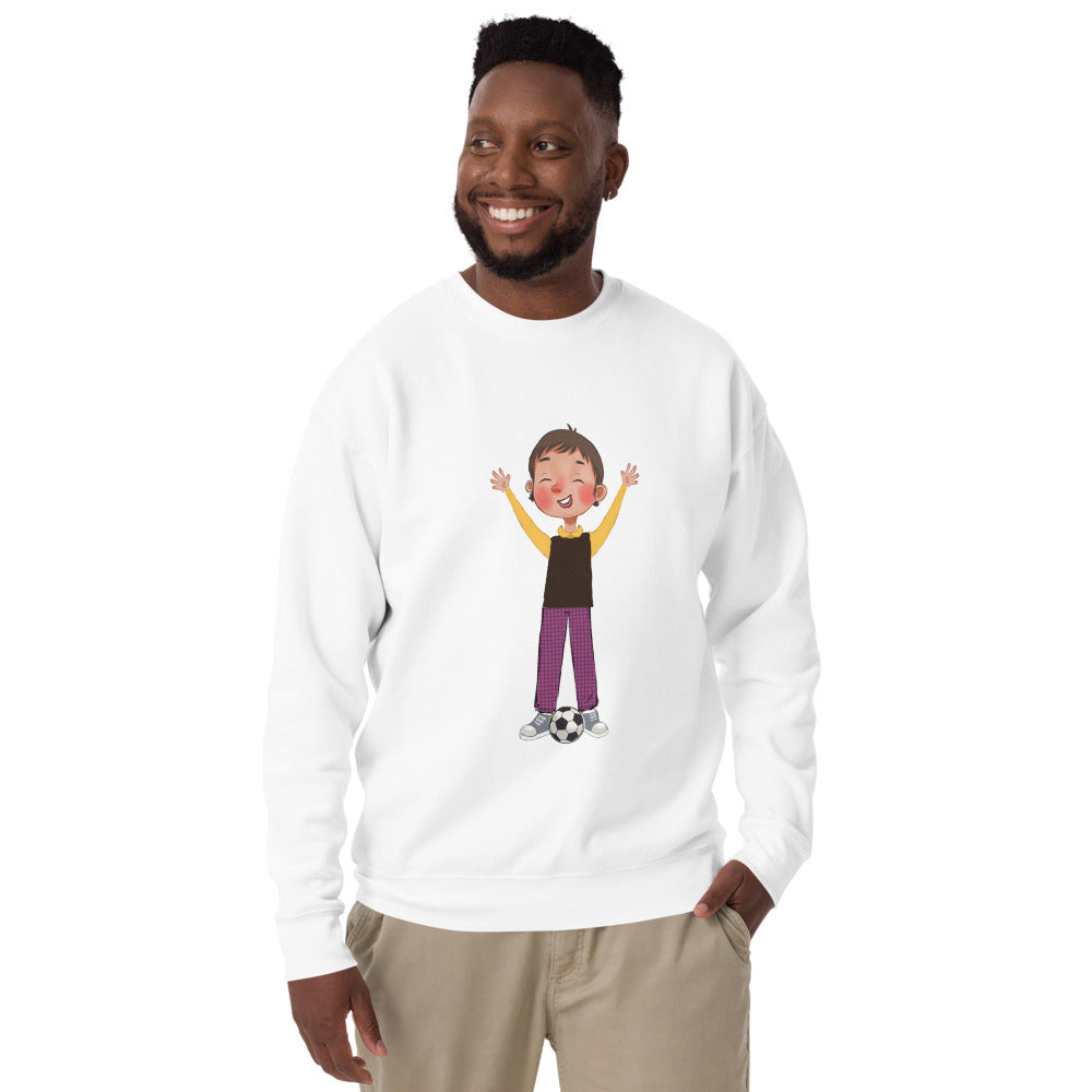Gazi Character Unisex Premium Crewneck Sweatshirt, Roots & Talks - lifestyle photo 3