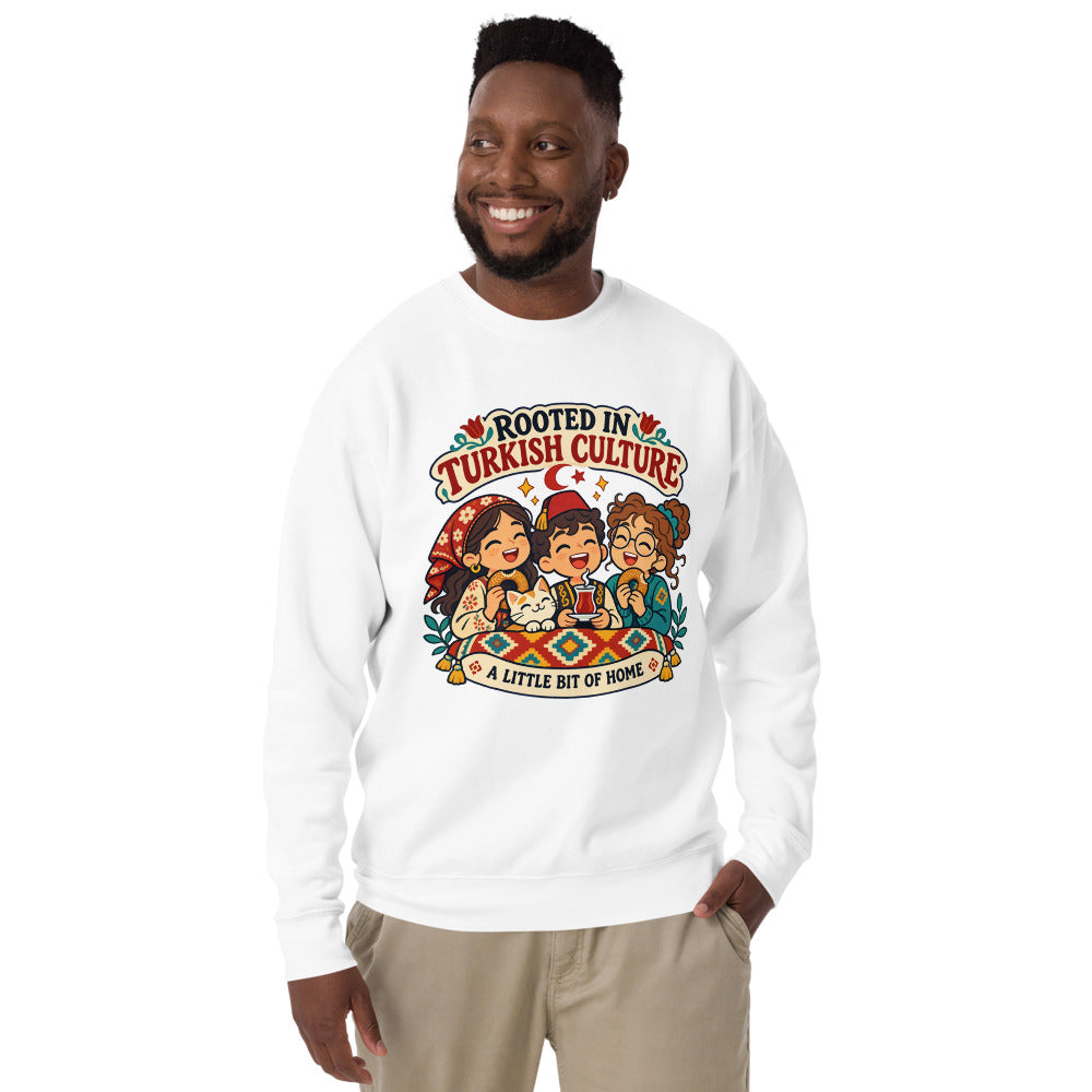 Rooted in Turkish Culture Unisex Premium Crewneck Sweatshirt, Roots & Talks - lifestyle photo 3