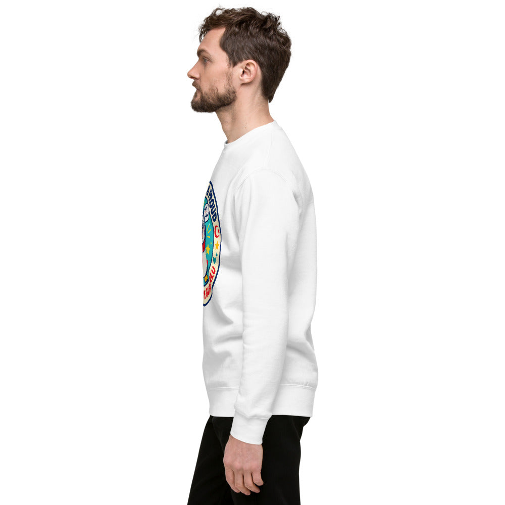 Bilingual & Proud Unisex Premium Crewneck Sweatshirt, Roots & Talks - lifestyle photo 2