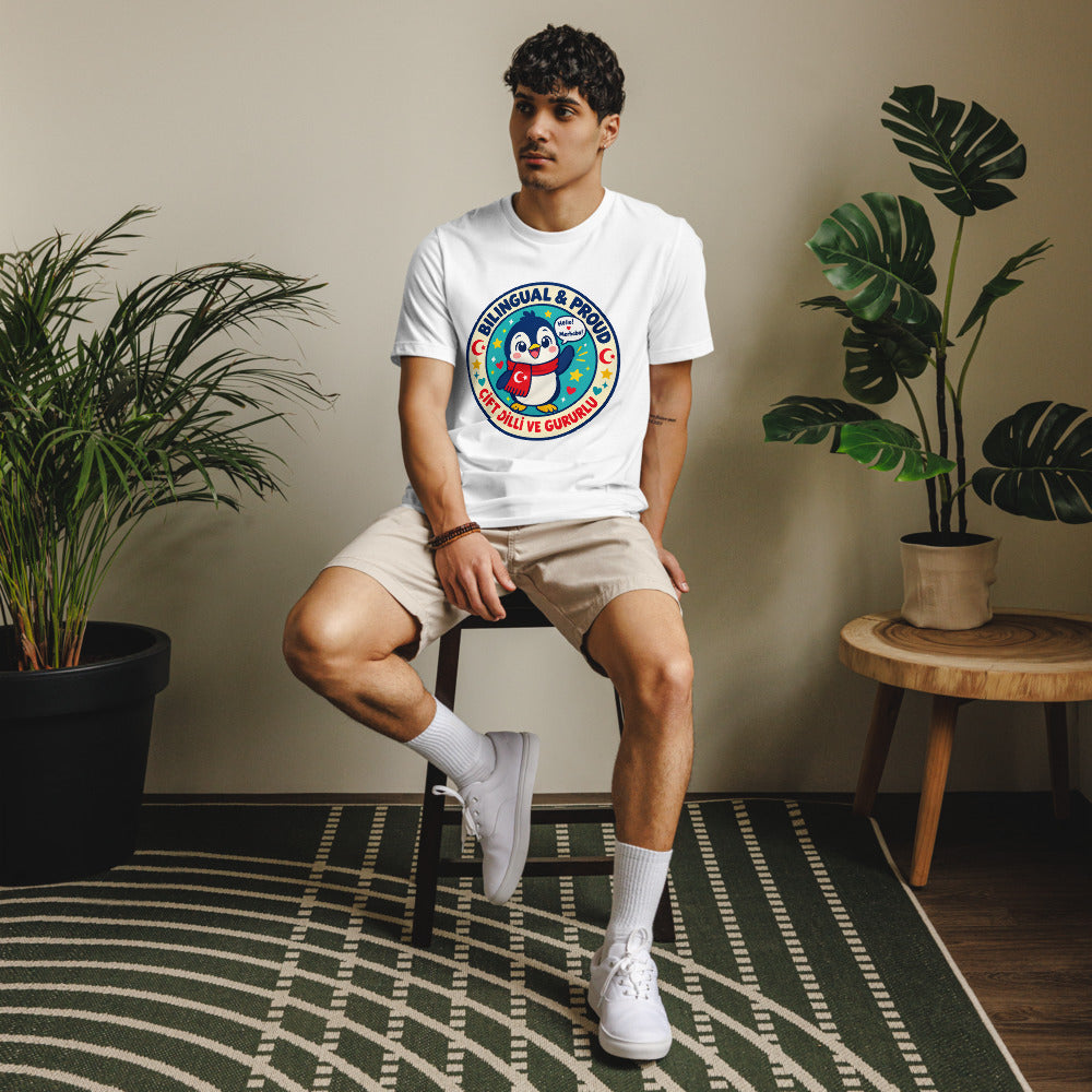 Bilingual & Proud Unisex Eco T-Shirt, Roots & Talks - lifestyle photo 2