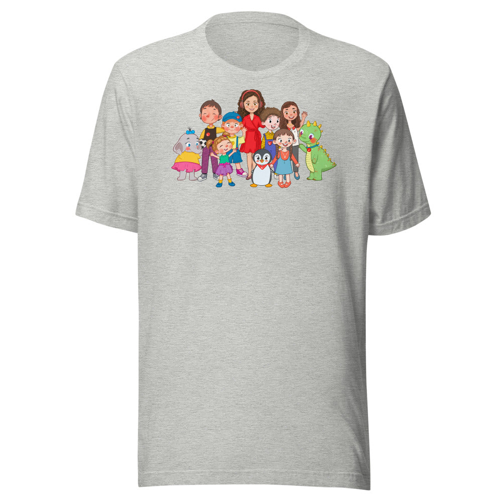 All the Characters Together Unisex T-Shirt, Roots & Talks - Athletic Heather