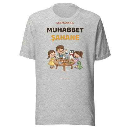 Çay Bahane, Muhabbet Şahane Unisex T-Shirt, Roots & Talks - Athletic Heather