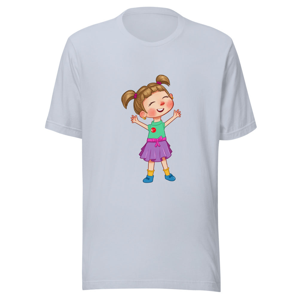 Ela Character Unisex T-Shirt, Roots & Talks - Light Blue