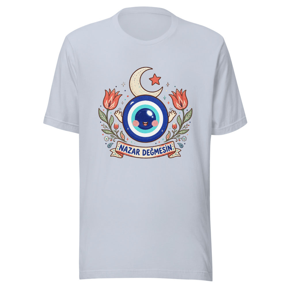 Nazar Değmesin Unisex T-Shirt, Roots & Talks - Light Blue