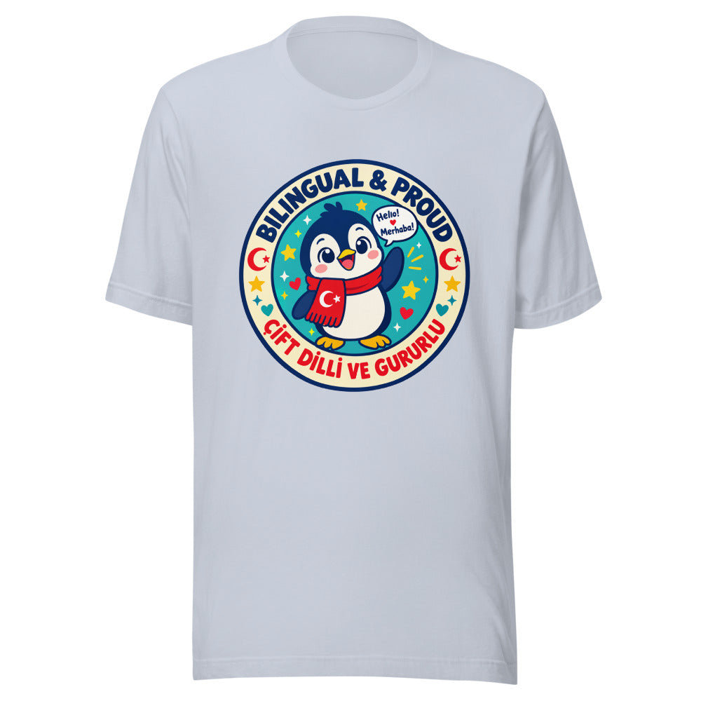 Bilingual & Proud Unisex T-Shirt, Roots & Talks - Light Blue