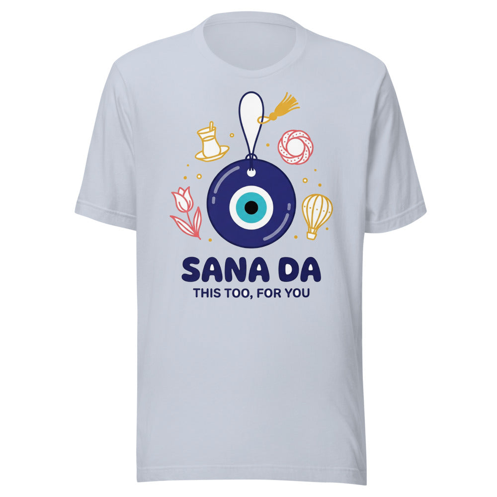 Sana Da Unisex T-Shirt, Roots & Talks - Light Blue