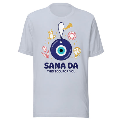 Sana Da Unisex T-Shirt, Roots & Talks - Light Blue