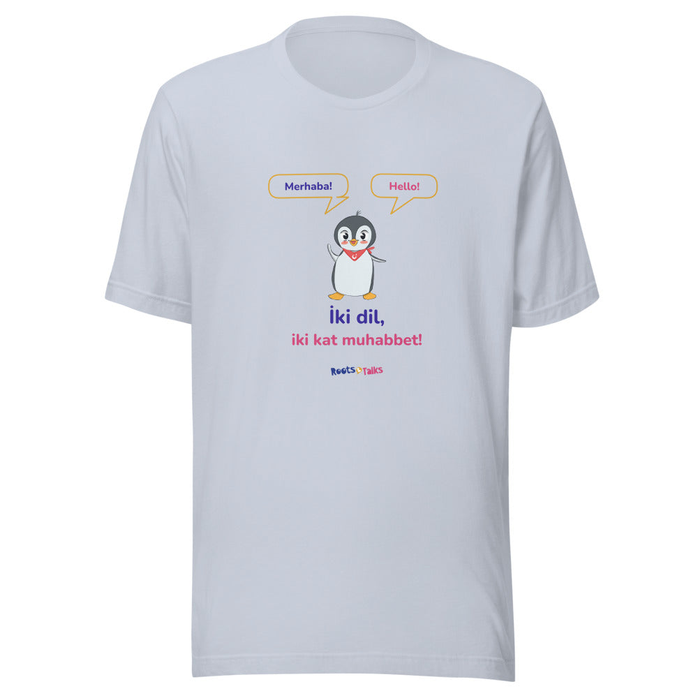 İki Dil, İki Kat Muhabbet Unisex T-Shirt, Roots & Talks - Light Blue