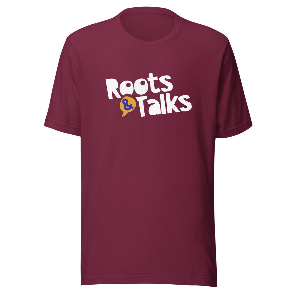 Roots & Talks Logo Unisex T-Shirt - Maroon