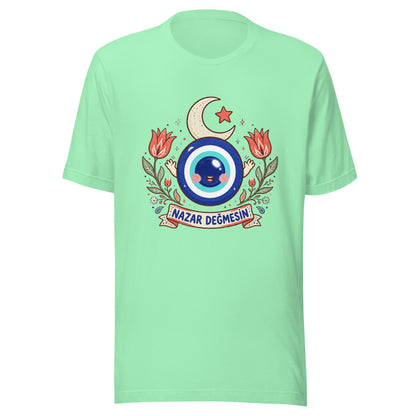 Nazar Değmesin Unisex T-Shirt, Roots & Talks - Mint