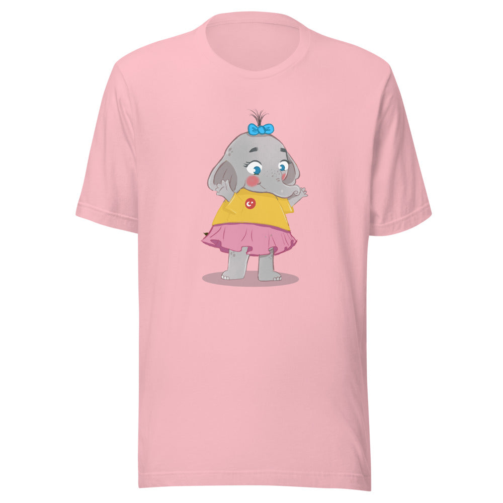 Filiz Elephant Unisex T-Shirt, Roots & Talks - Pink