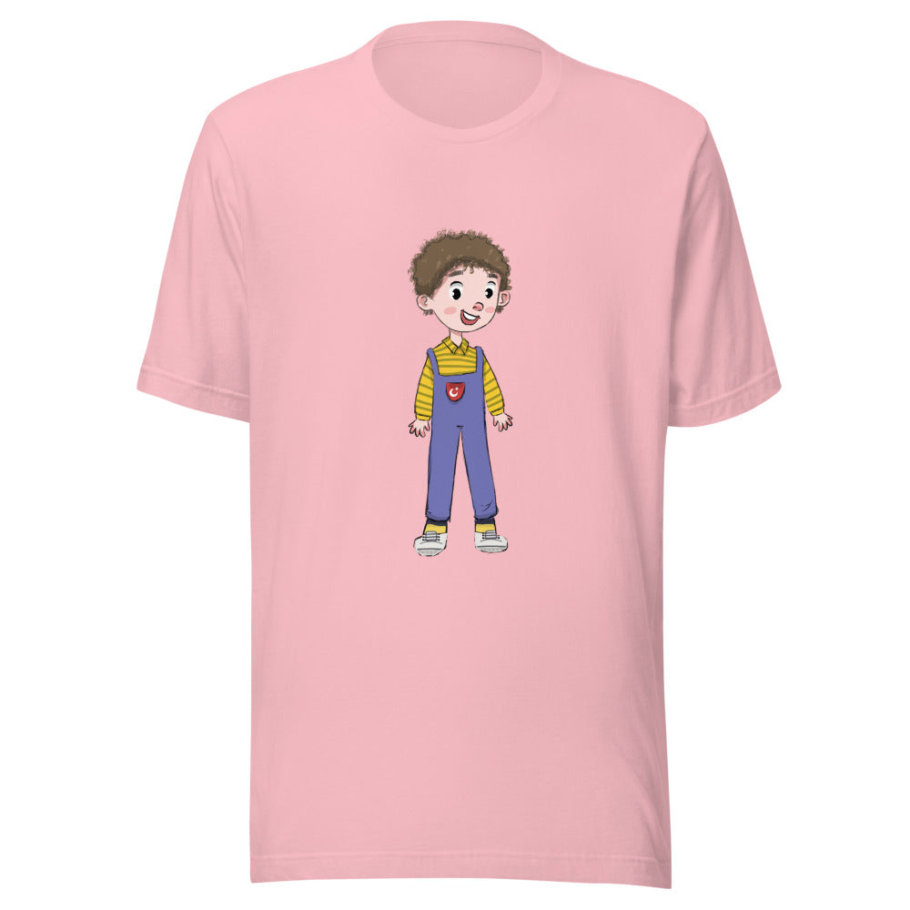 Ahmet Character Unisex T-Shirt, Roots & Talks - Pink