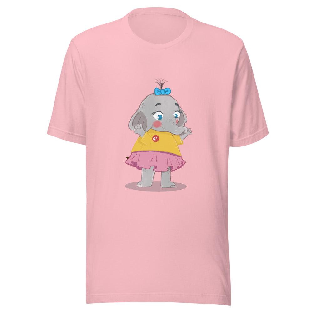 Filiz Elephant Unisex T-Shirt, Roots & Talks - Pink