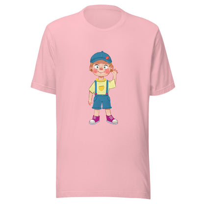 Giray Character Unisex T-Shirt, Roots & Talks - Pink