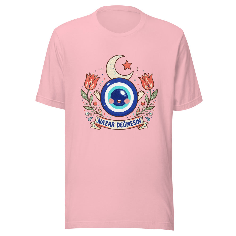 Nazar Değmesin Unisex T-Shirt, Roots & Talks - Pink