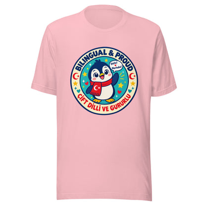 Bilingual & Proud Unisex T-Shirt, Roots & Talks - Pink