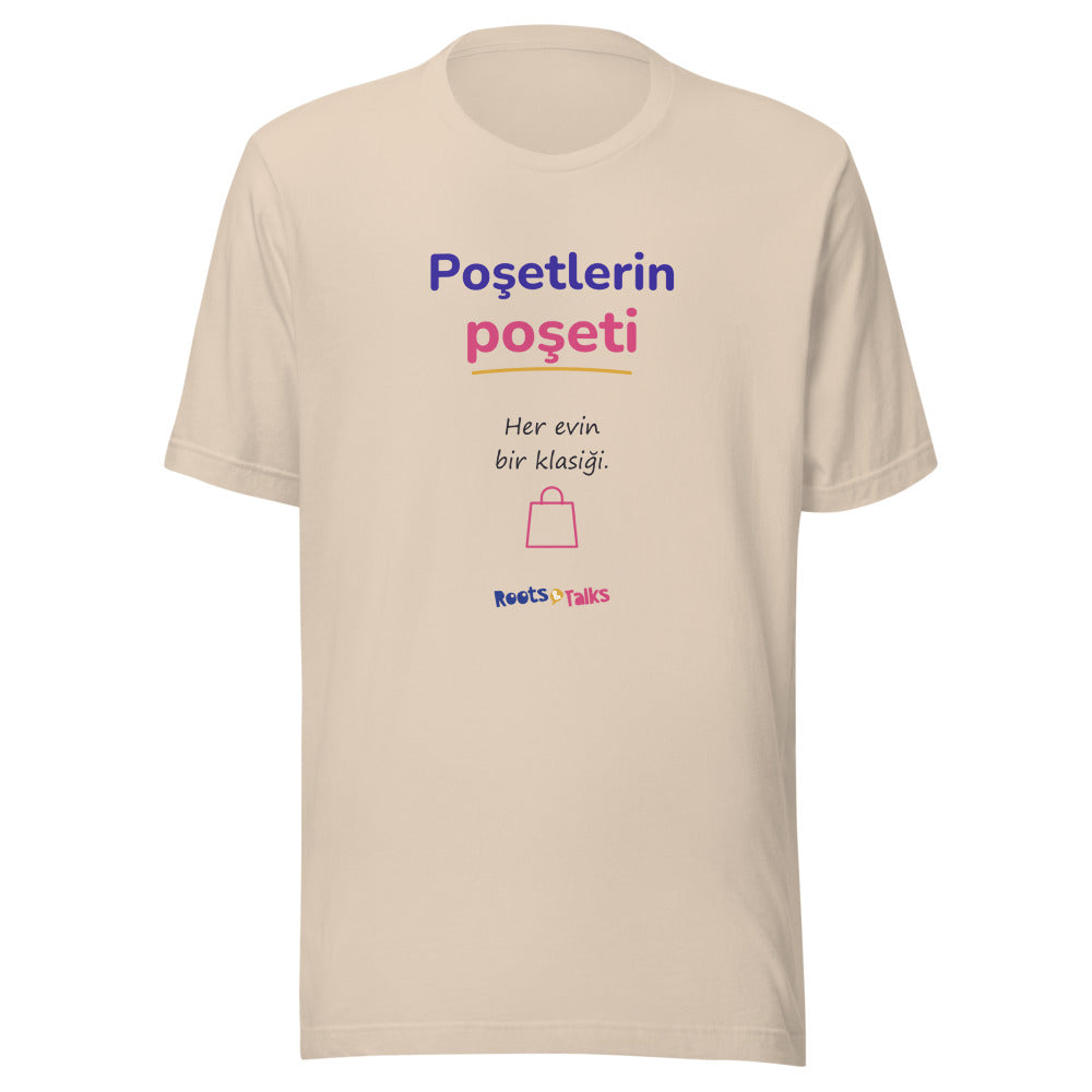 Poşetlerin Poşeti Unisex T-Shirt, Roots & Talks - Soft Cream