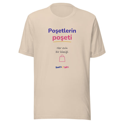 Poşetlerin Poşeti Unisex T-Shirt, Roots & Talks - Soft Cream