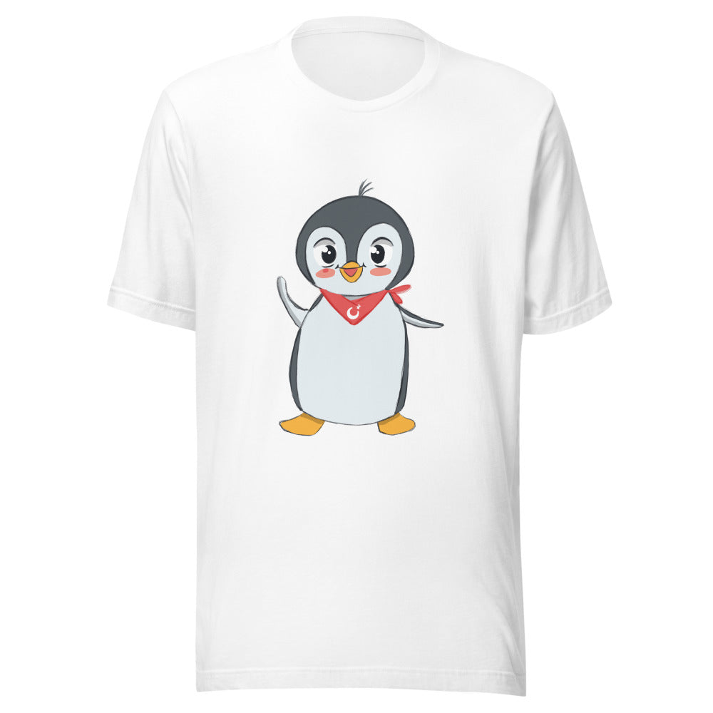 Pingucan Penguin Unisex T-Shirt, Roots & Talks - White
