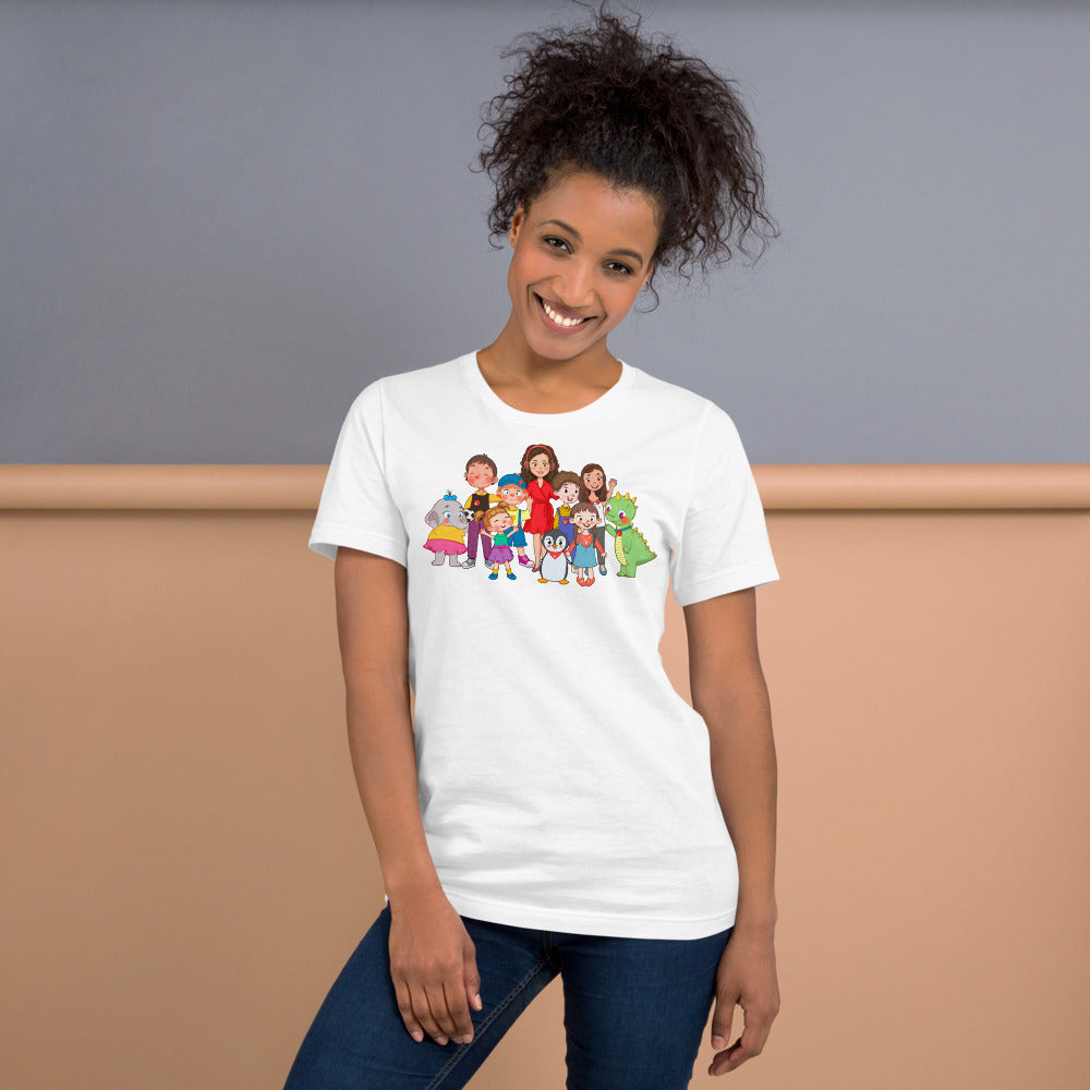 All the Characters Together Unisex T-Shirt, Roots & Talks - lifestyle photo 1