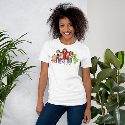 All the Characters Together Unisex T-Shirt, Roots & Talks - lifestyle photo 3