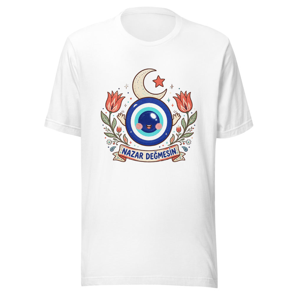 Nazar Değmesin Unisex T-Shirt, Roots & Talks - White