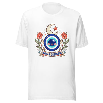 Nazar Değmesin Unisex T-Shirt, Roots & Talks - White